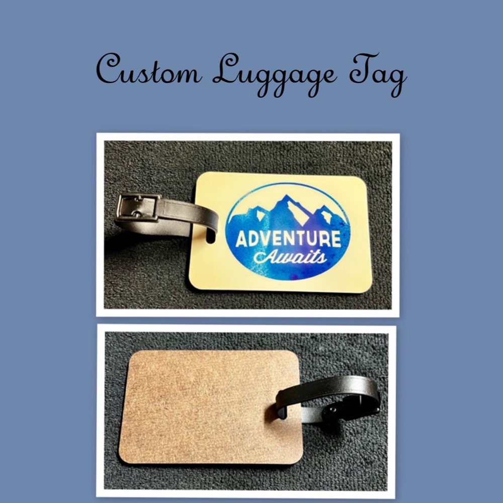 Custom Luggage Tag, Suitcase “Adventure Awaits” Ornament Suitcase Tag